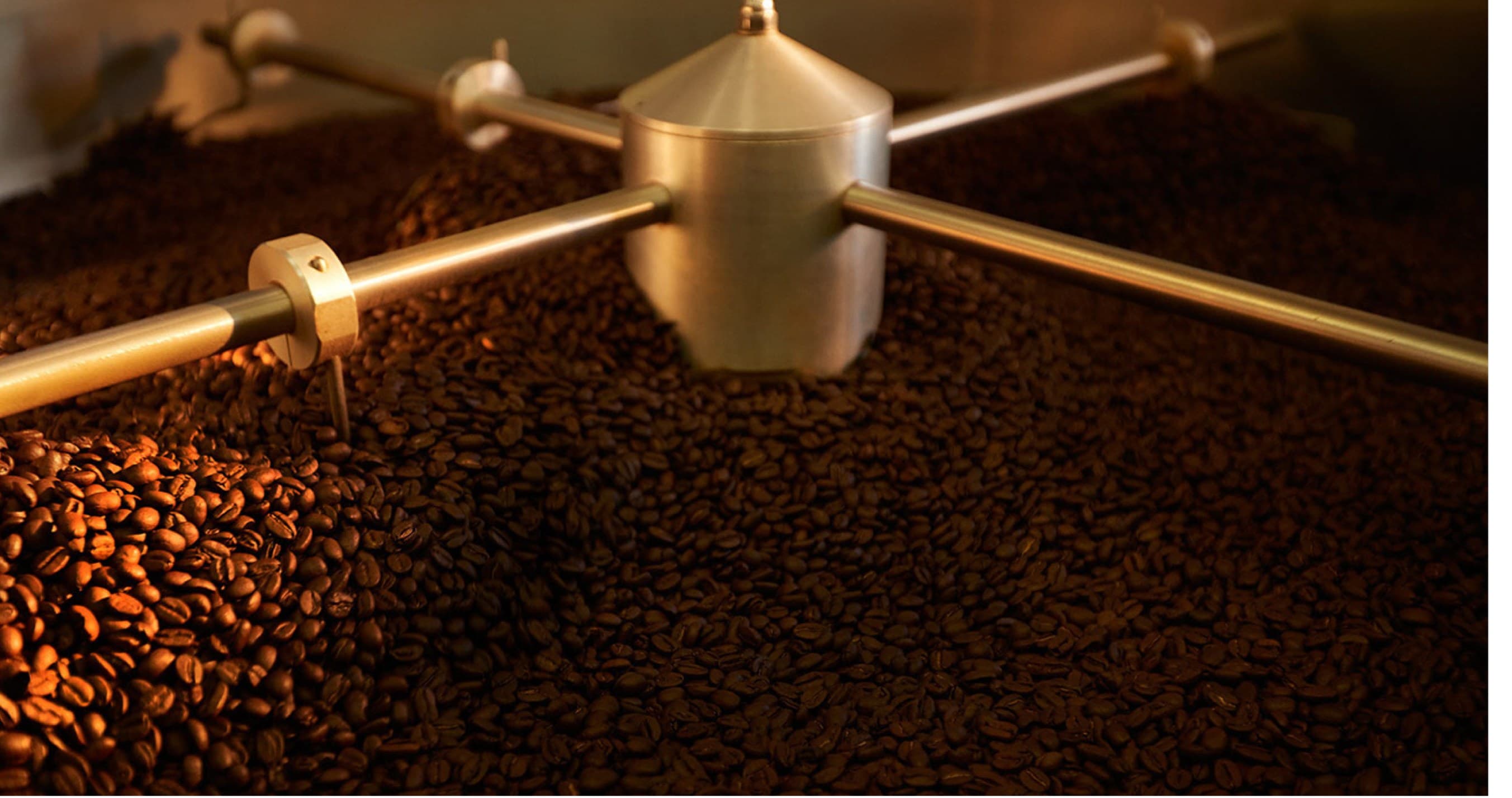 The roasting drum turning a fresh batch of Ethiopian beans